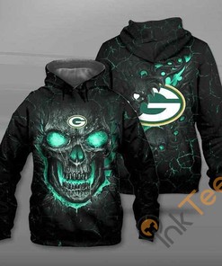 Green Bay Packers Lava Skull 3D All-Over Print Hoodie