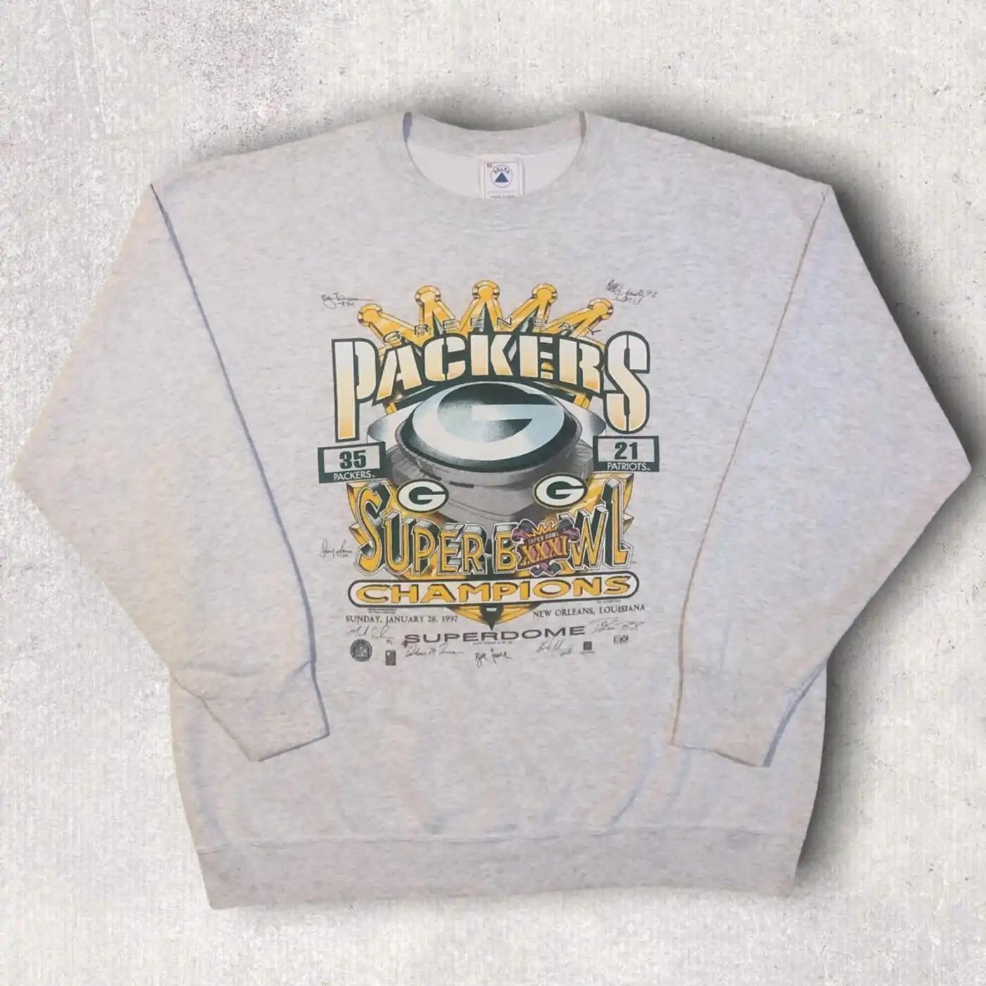 Green Bay Packers Super Bowl Vintage Crewneck T-Shirt, Hoodie & Sweatshirt Gifts For Nfl Fans