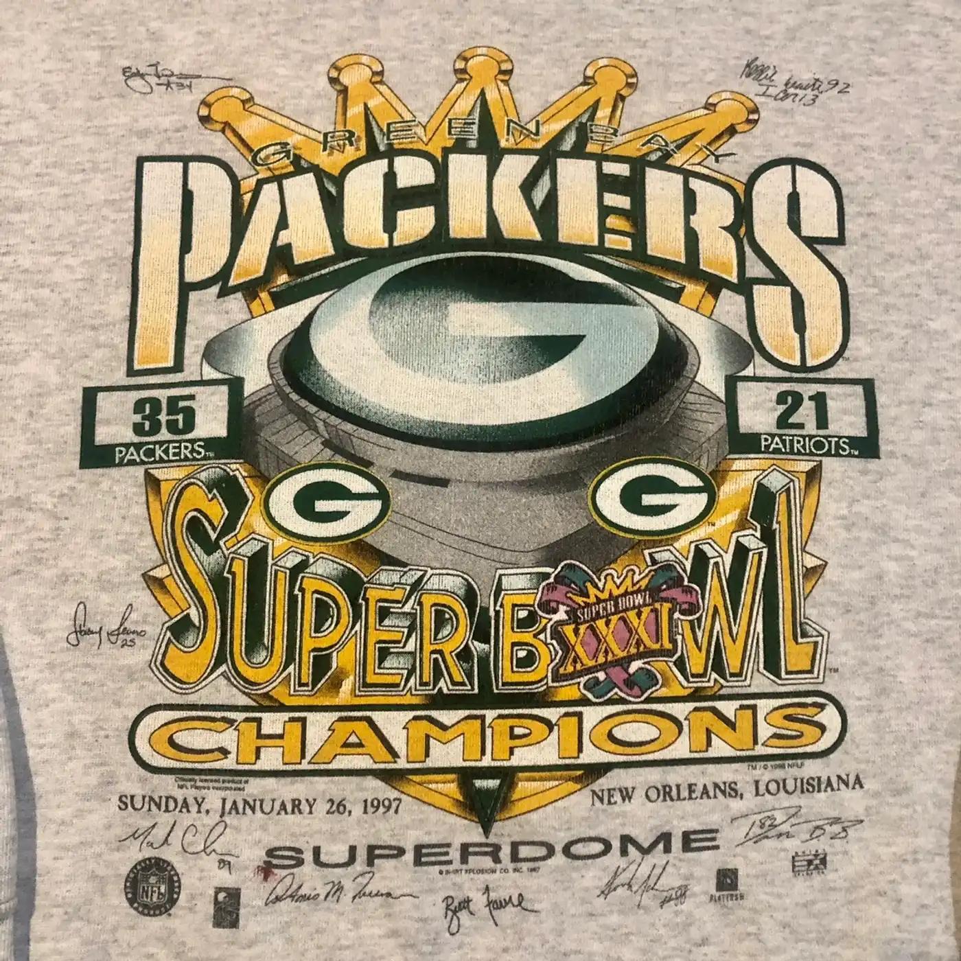 Green Bay Packers Super Bowl Vintage Crewneck T-Shirt, Hoodie & Sweatshirt Gifts For Nfl Fans - Image 2