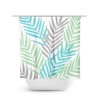 Green Blue Gray Sea Glass Shower Curtain, Tropical Guest Bathroom Decor with Palm Tree Leaves - SHOWER63