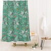 Green Botanical Fabric Boho Bath Curtain, Adds a Touch of Tranquility to Your Bathroom Decor, Shower Curtain