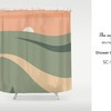 Green Field Orange Sky Sunrise Modern Art Shower Curtain - Waterproof and Extra Heavy Quality