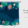 Green Leaves Flowers Shower Curtain for Boho Bathroom Decor