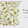 Green Leaves Shower Curtain with Hooks - Heavy Duty Polyester Fabric - Waterproof and Durable