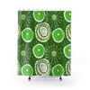 Green Mid Century Modern Shower Curtain for Retro Bathroom