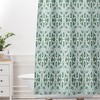 Green Moroccan Boho Geometric Shower Curtain / Fabric Bath Curtain / Vintage-Inspired