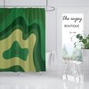 Green Mountain Shower Curtain, Natural Landscape Waterproof Bathroom Curtain, Customizable Size with Hooks
