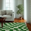 Green Pastel Checkered Aesthetic Rug with Non-Slip Floor Mat for Soft Living Room or Kids Room Decor