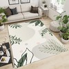 Green Small Fresh Branches Thick Soft Plush Area Rugs, Machine Washable Breathable Durable Mat with Vintage 70s Style