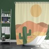 Green cacti flora botanical Shower Curtain | Cactus in the desert fabric Bathroom Curtain