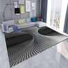 Grey 3D Swirl Illusion Rug - A Contemporary Geometric Optical Anti-Skid Floor Mat for Living Room Decor