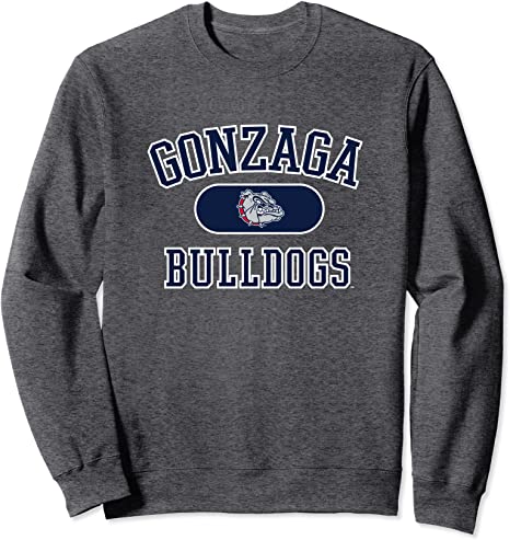 Grey Gonzaga University Crewneck Sweatshirt Team Bulldogs - Image 2