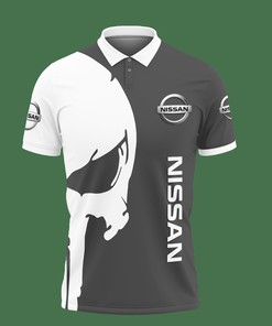 Grey Nissan Ttt-Va Polo Shirt Ver 1 with 3D Print: Breathable Fabric and Athletic Style