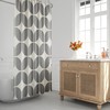 Grey and Beige Minimalist Abstract Geometric Mid Century Modern Shower Curtain - Retro Bath Decor for the 1970s