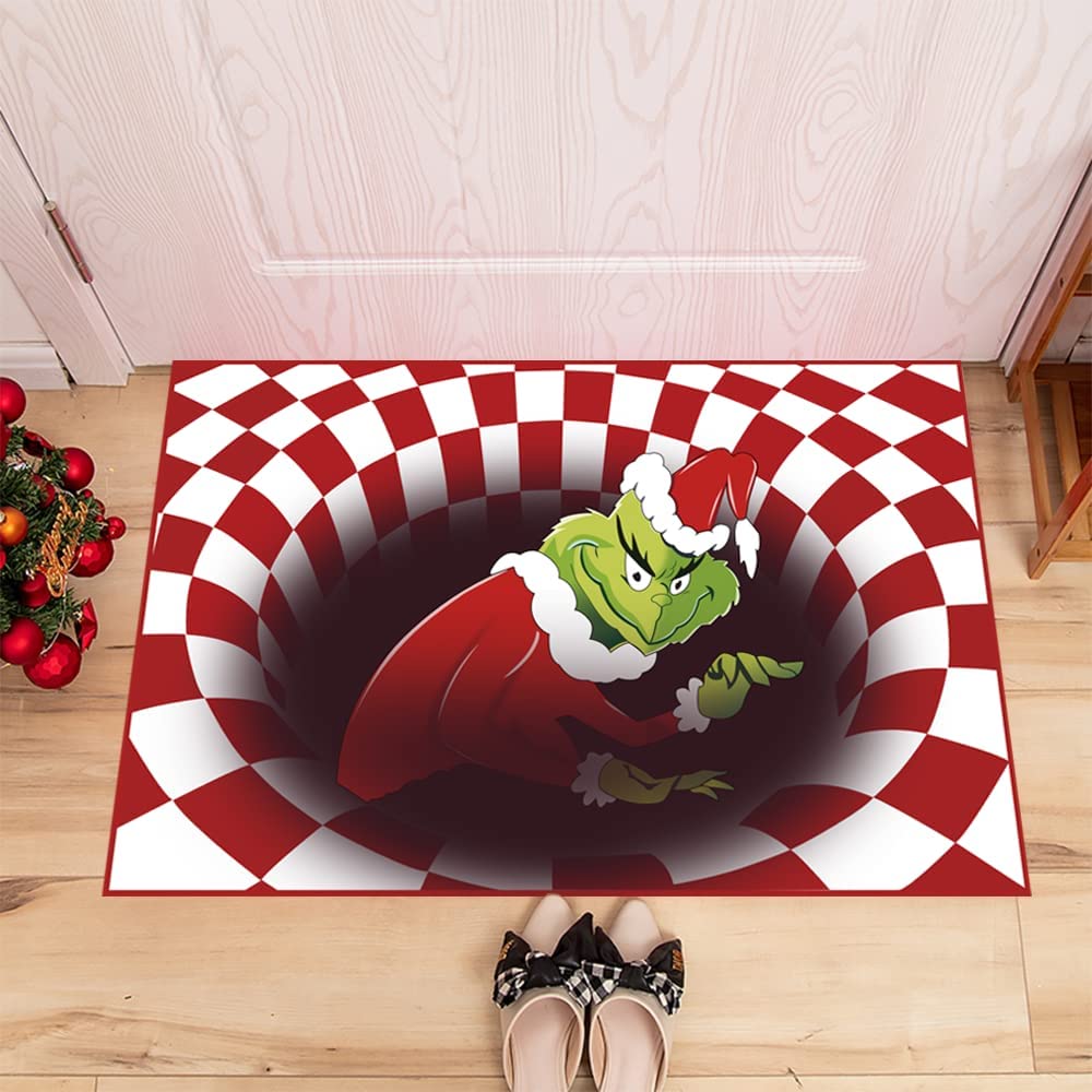 Grinch Christmas Decoration IllusionRug - A Lively and Fun 3D Stereo Floor Mat for Indoor/Outdoor Use - Image 2