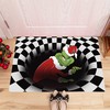 Grinch Christmas Decoration IllusionRug - A Lively and Fun 3D Stereo Vortex Floor Mat