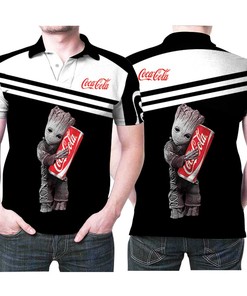 Groot Hug Coca Cola Tin 3D Designed Polo Shirt for Drinking Lovers