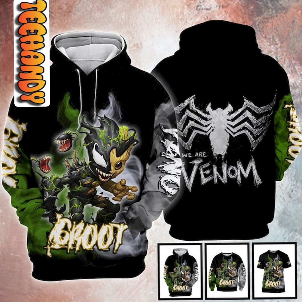 Groot Venom Custom All Over Print 3D Hoodie