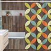Groovy 60's 70's Geometric Hippie Shower Curtain, Retro Bathroom Accessory with Flower Designs