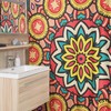 Groovy 60's 70's Hippie Mandala Shower Curtain, Retro Bathroom Accessory with Unique Bath Design