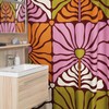 Groovy 60's 70's Retro Shower Curtain, Hippie Bathroom Accessory with Flowery Designs