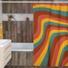 Groovy 60's 70's Retro Shower Curtain, Hippie Bathroom Accessory with Vibrant Colors and Designs