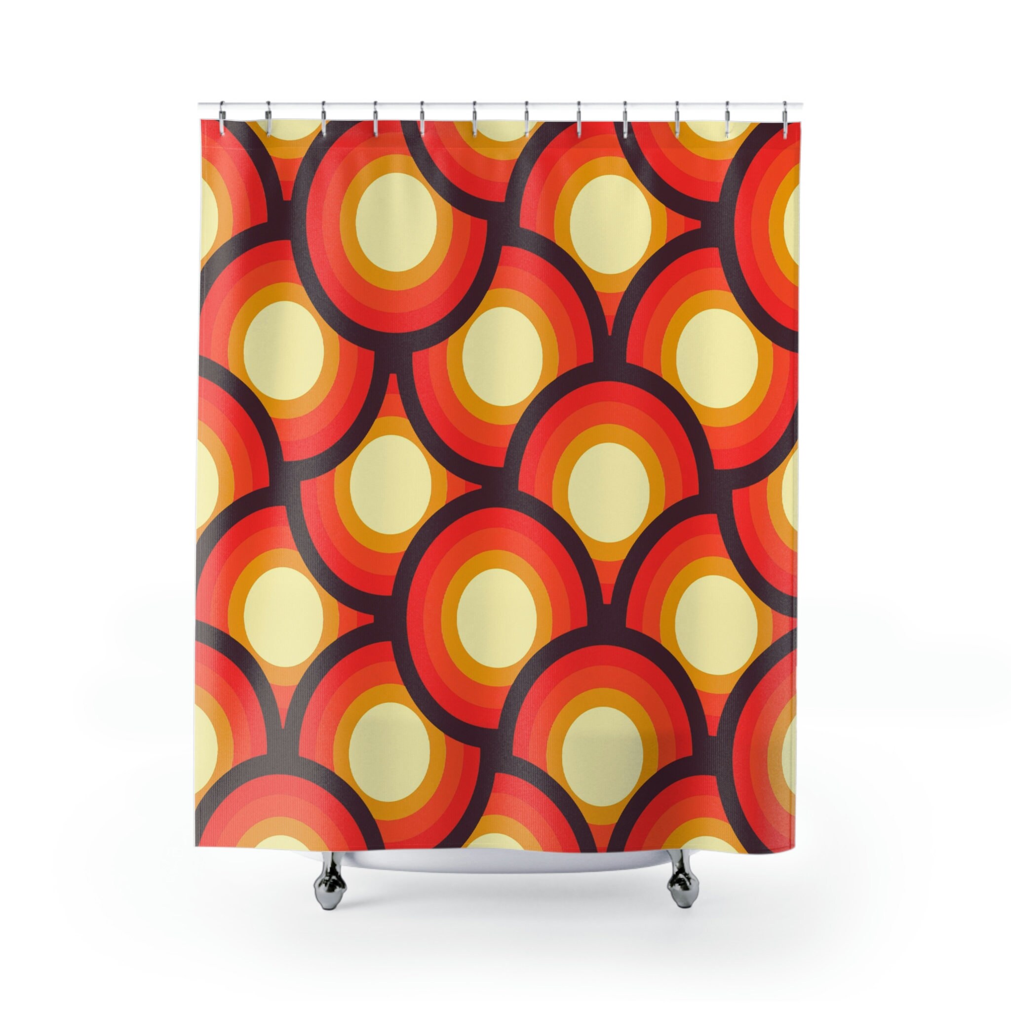 Groovy 60's 70's Shower Curtain, Hippie Tub Curtain, Retro Bathroom Decor - Image 2