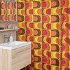 Groovy 60's 70's Shower Curtain, Retro Bathroom Accessory, Hippie Inspired Bathroom Decor