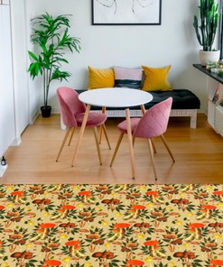 Groovy 70s Style Personalized Retro Rug with Non-Slip Floor Mat for Living Room or Apartment