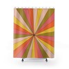 Groovy Abstract and Sunburst Orange, Pink, Yellow Green Retro Shower Curtain for a 70's Nostalgic Bathroom