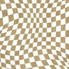 Groovy Beige and White Checkered Area Rug - Fitting for Living Room, Perfect Throw Rugs with Vintage 70s Area Rug