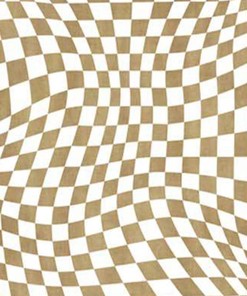 Groovy Beige and White Checkered Area Rug - Fitting for Living Room, Perfect Throw Rugs with Vintage 70s Area Rug