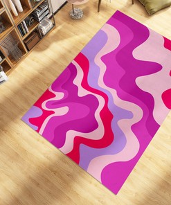Groovy Hippie Decor Area Rug with Customizable Text Option for Chic Living Room or Bedroom Decoration
