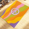 Groovy Hippie Wavy Rug - 70s Retro Trippy Hippie Decor, Preppy Room Decor with Non-Slip Bathroom Rugs Washable