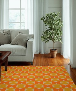 Groovy Mid Century Modern Rug for Bedroom and Living Room Decor with 70s Rugs for Living Room