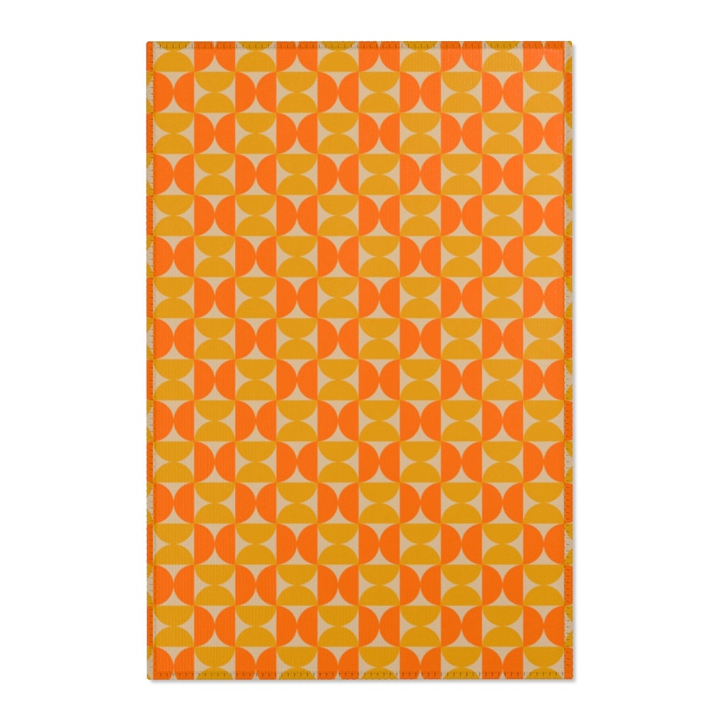 Groovy Mid Century Modern Rug for Bedroom and Living Room Decor with 70s Rugs for Living Room - Image 3