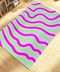 Groovy Personalized Area Rug for Boho Chic Living Room or Bedroom Decor