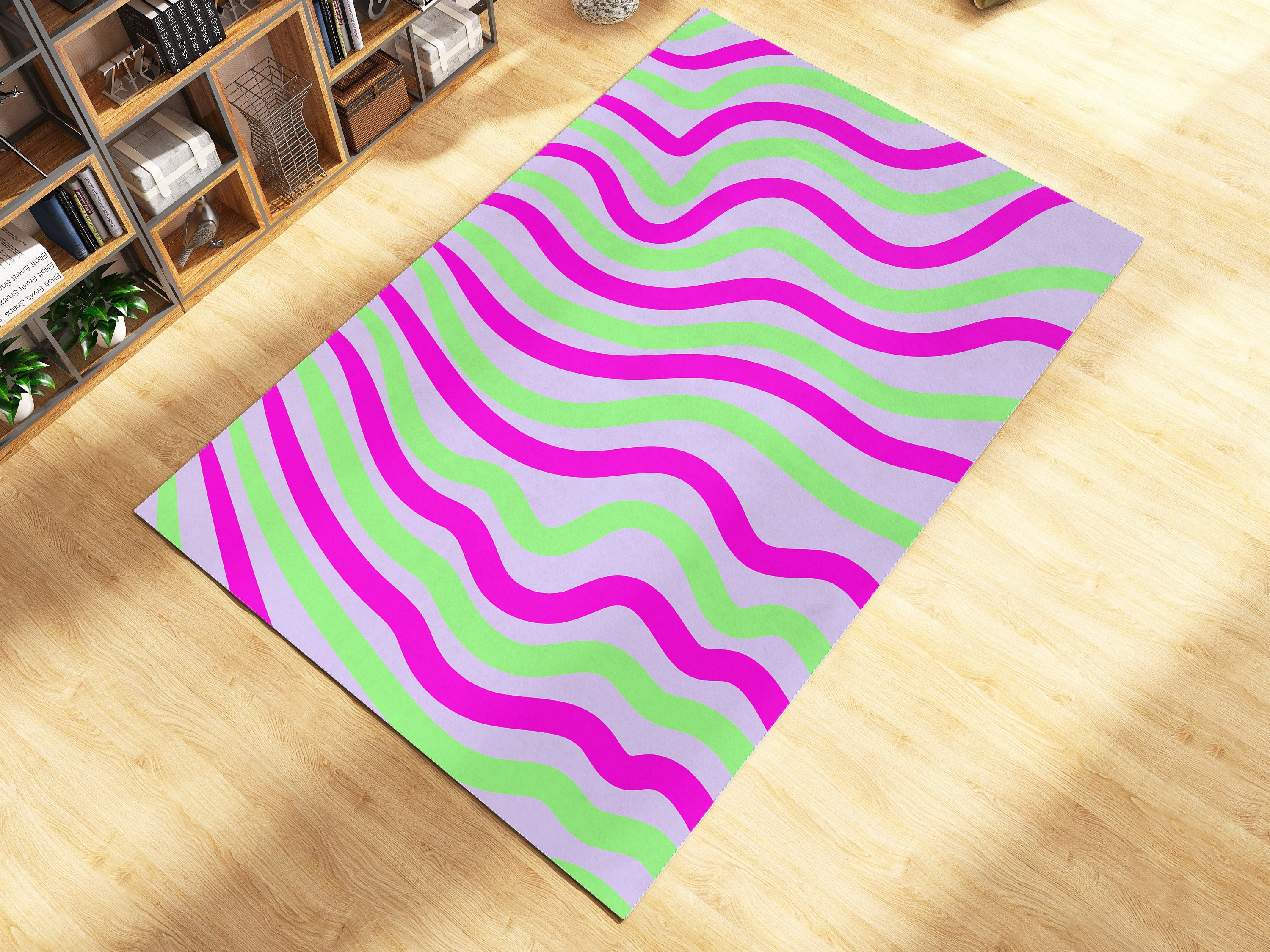 Groovy Personalized Area Rug for Boho Chic Living Room or Bedroom Decor