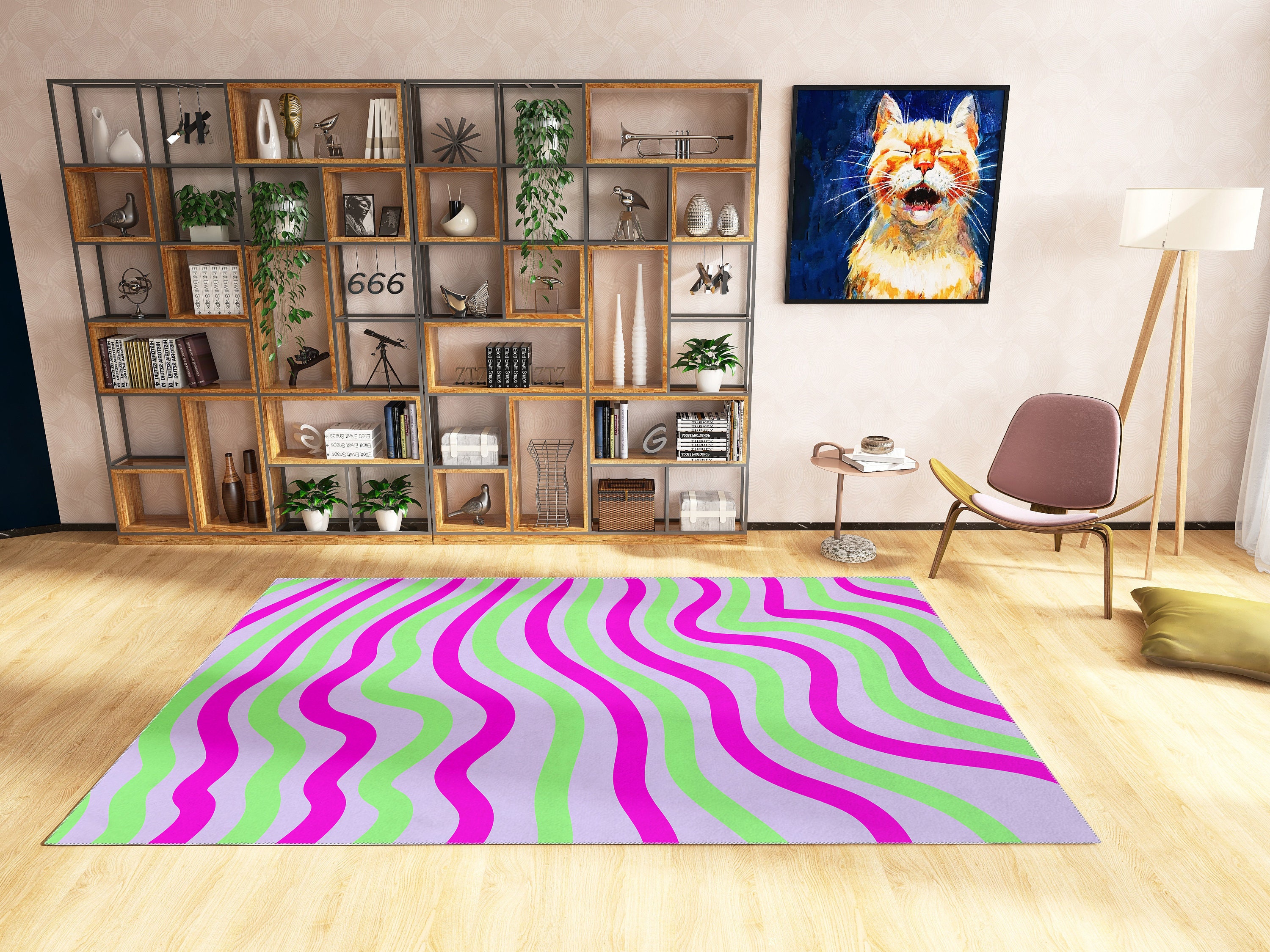 Groovy Personalized Area Rug for Boho Chic Living Room or Bedroom Decor - Image 2