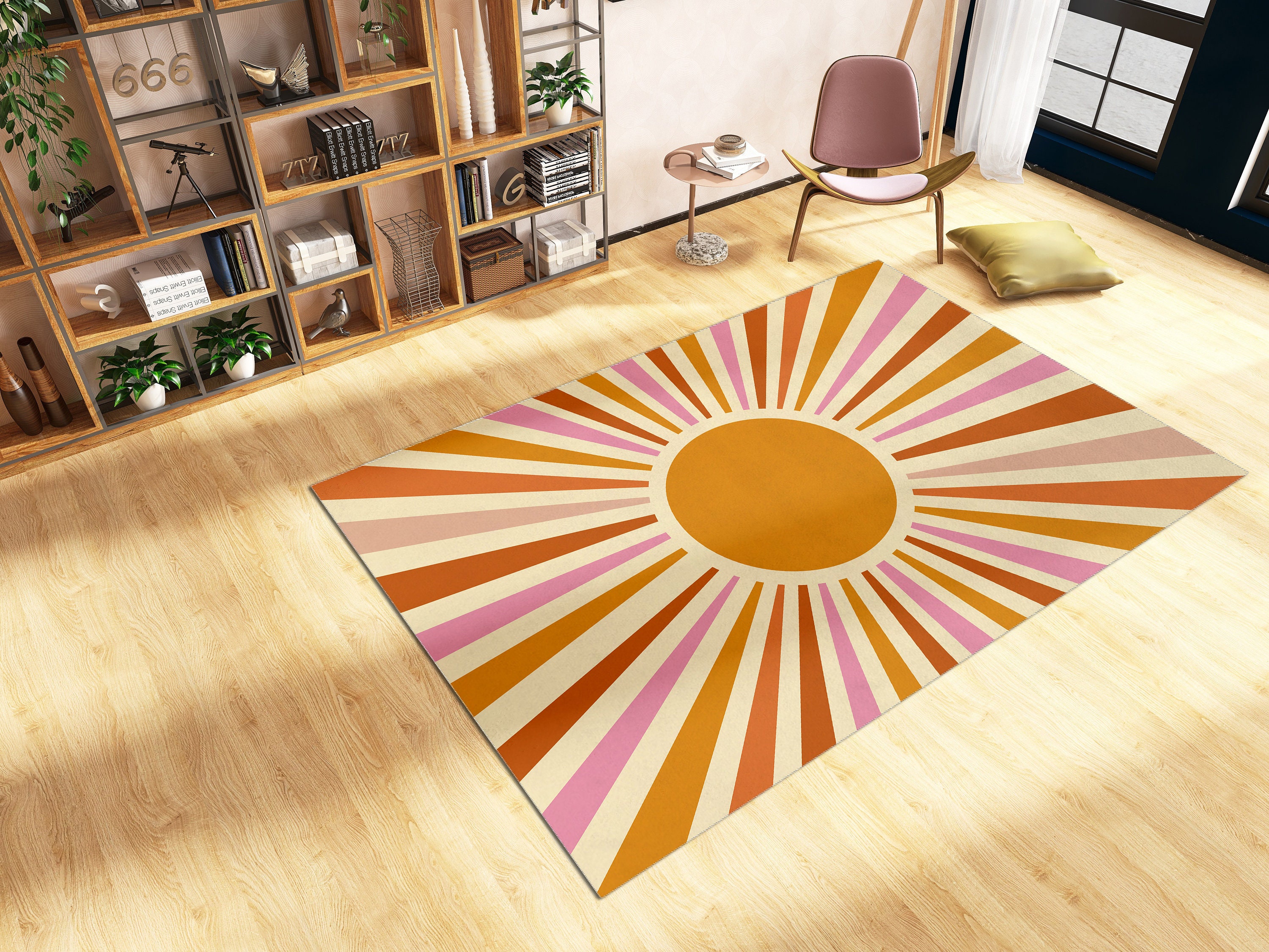 Groovy Personalized Area Rug for Chic Living Room or Bedroom Decoration