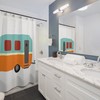 Groovy Retro Camper Shower Curtain, Colorful Bathroom Decor