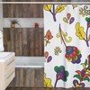 Groovy Retro Flowers Shower Curtain, Boho 70's Bathroom Decor