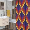 Groovy Retro Geometric Shower Curtain, 60's 70's Hippie Bathroom Decor