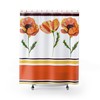 Groovy Retro Poppy Shower Curtain, Floral Bathroom Decor