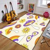 Groovy Seamless Hippie Elements 70s 80s Area Rug Personalized Home Decor with 70s Retro Area Rug