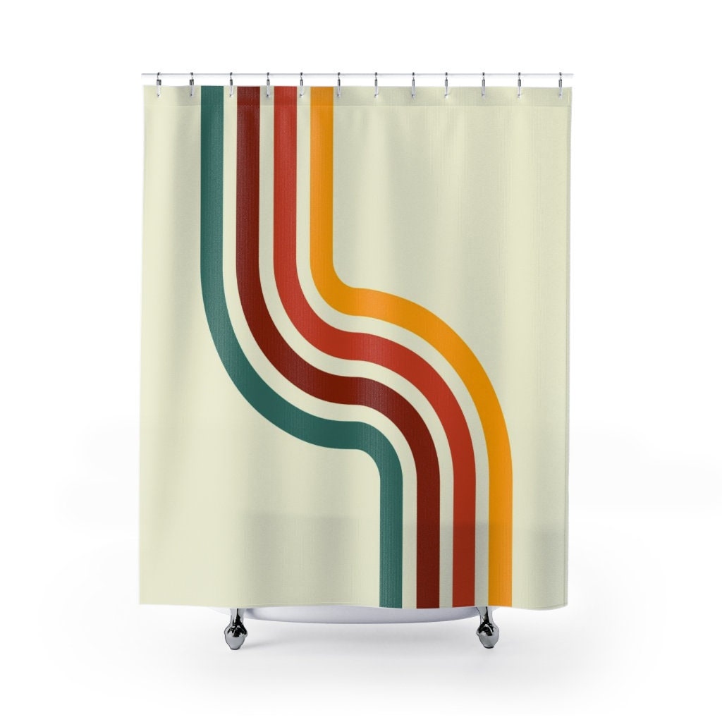 Groovy Shower Curtain, Psychedelic 60's 70's Hippie Bathroom Accessory, Quirky Retro Curtain for Cool Bathroom - Image 2