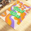 Groovy Wavy 70s Retro Rug - Good Vibes Trippy Abstract Rug for Hypebeast Decor, Sunshine Rug with 70s Rugs