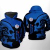 Grunge Style Skull Toronto Blue Jays Baseball Hoodie in 3D Design