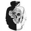 Halloween 3D All-Over Print Skull and Skeleton Design Zipper Hoodie