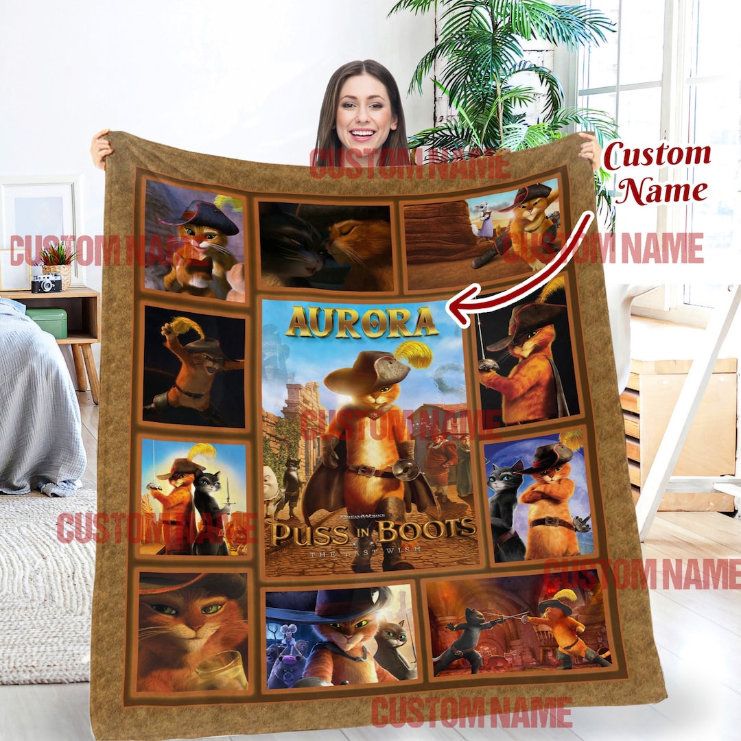 Halloween Gift - Personalized Puss In Boots: The Last Wish Blanket for Kids